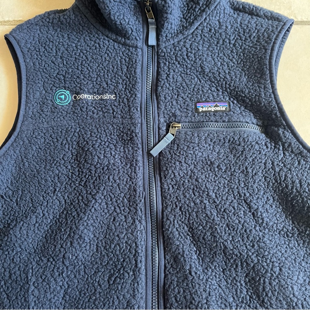 Patagonia Retro-Pile Vest Full Zip Blue Women’s Size XL Warm Winter Hiking - Picture 2 of 7